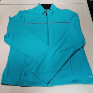 be inspired Womens Zip Up‎ Jacket Teal Blue XL Long Sleeve Athleisure